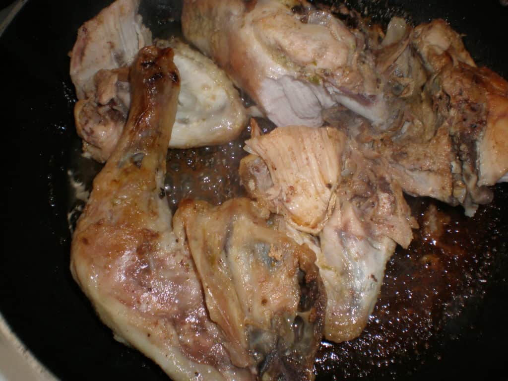 Pollo al vino tinto