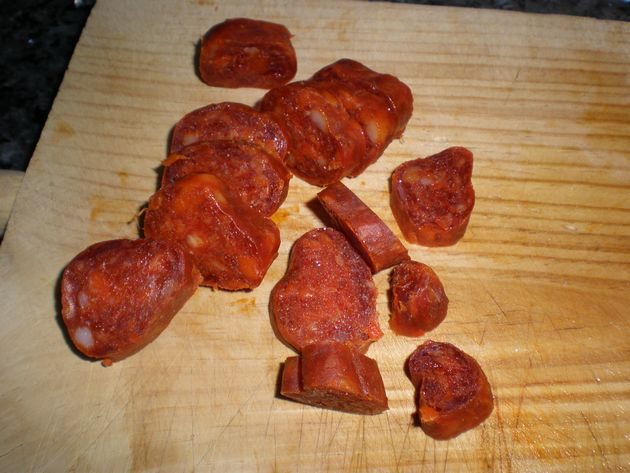 Chorizo tipo cantimpalo en rodajas
