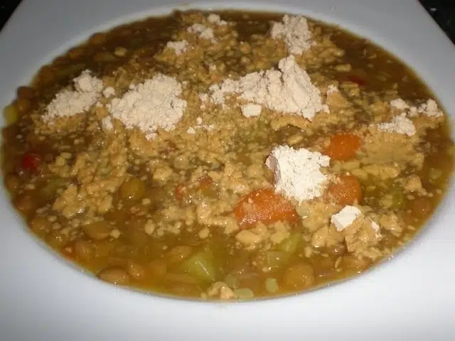 Lentejas con gofio millo Lentejas con gofio millo