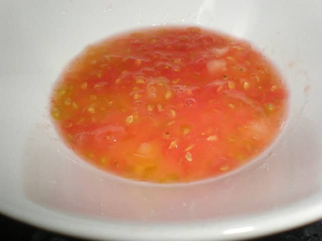 Semilla y jugo de tomate