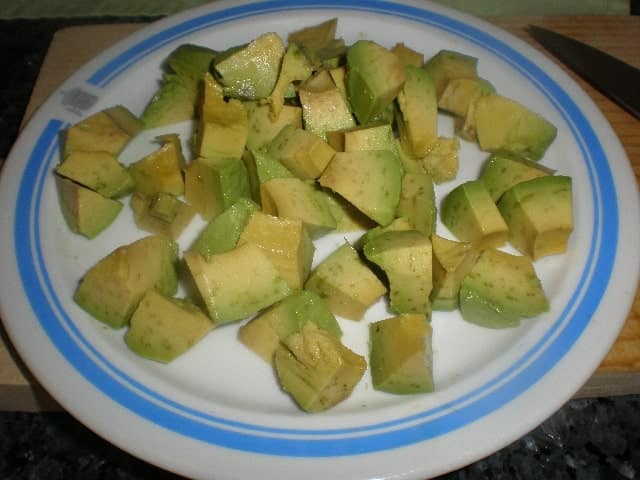 Aguacate en dados