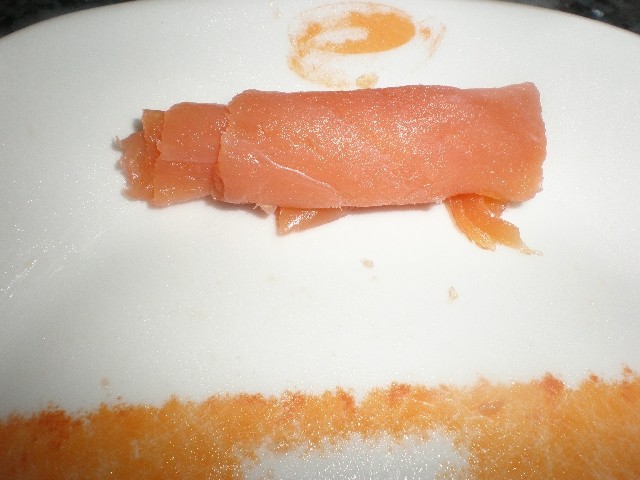 Rollito de salmón ahumado