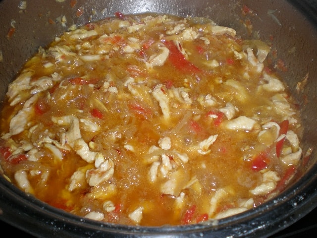 Mechado de pechuga de pollo