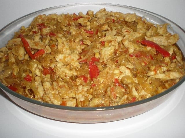 Mechado de pechuga de pollo