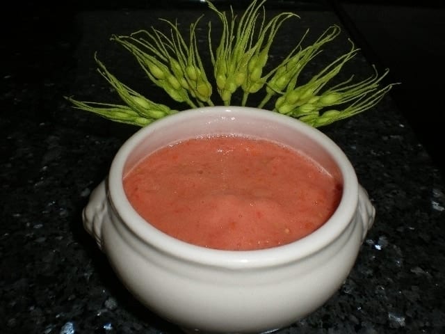 Sopa de tomate batido