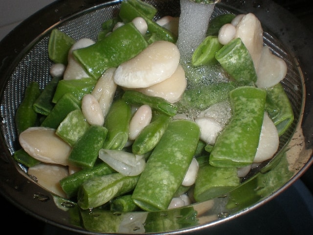 Lavar verdura para paella