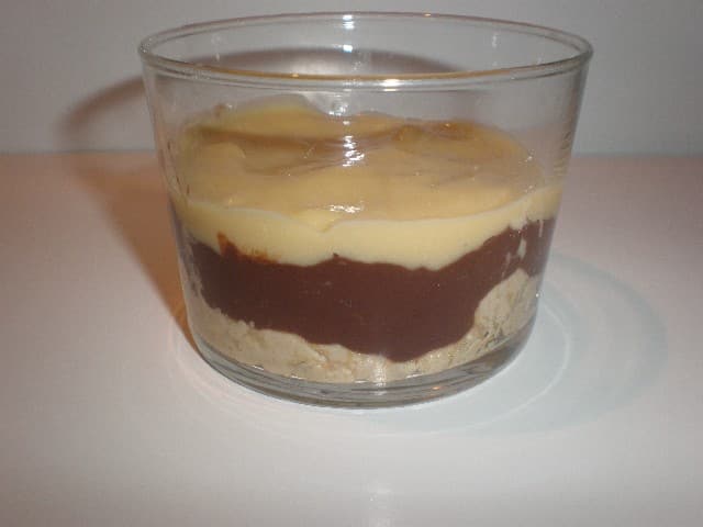 Galletas, chocolate y natilla