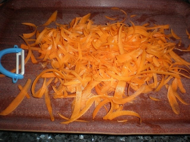 Tiras de zanahoria