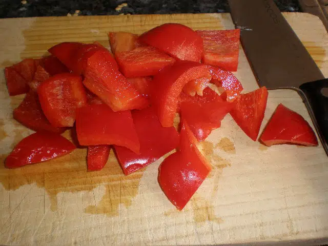 Pimiento rojo en dados