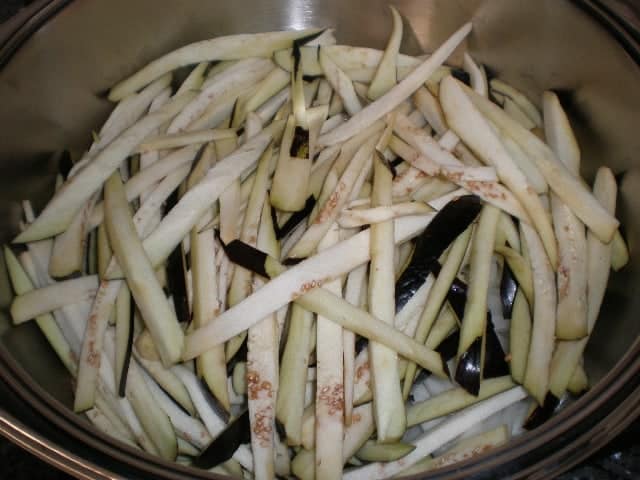 Meter las berenjenas