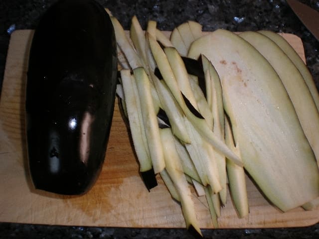 Partir las berenjenas