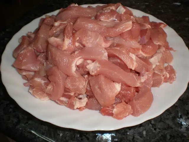 Tiras de carne de cerdo