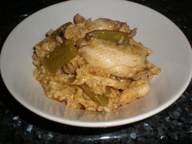 Arroz integral con pollo en wok 2
