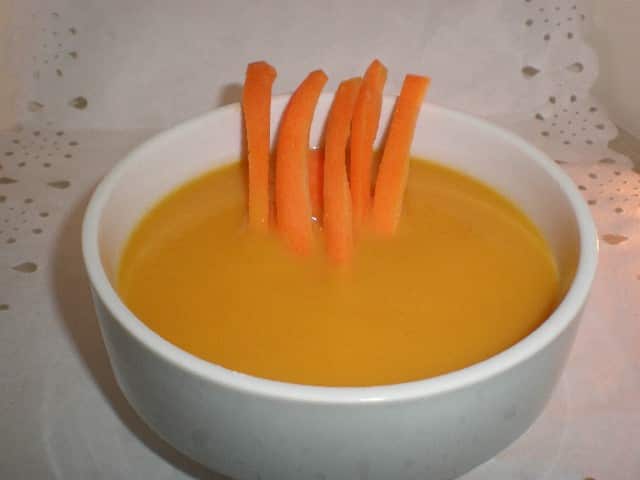 Crema de zanahorias con nata 