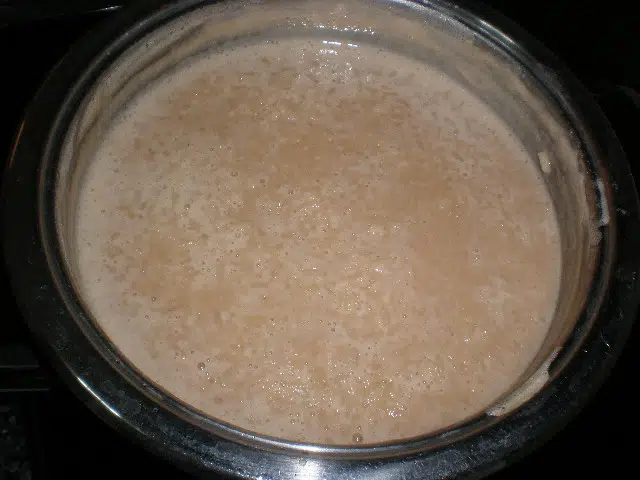 Arroz con bebida de soja elaborado