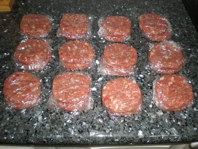 Hamburguesas dos carnes con cebollas