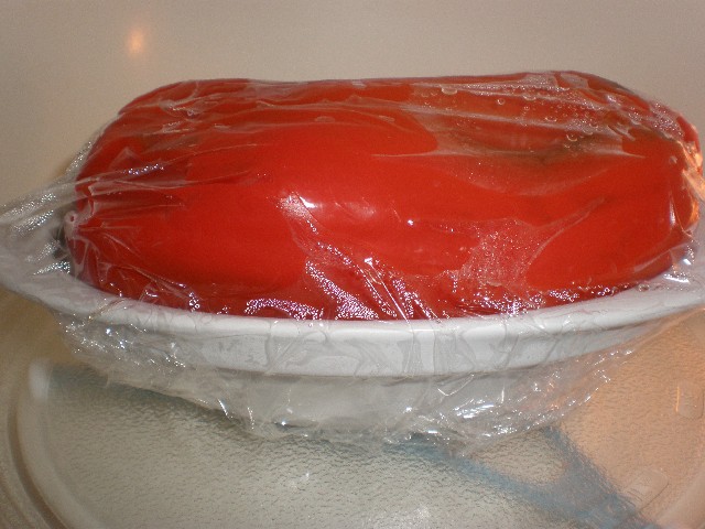 Pimiento ibérico en microondas