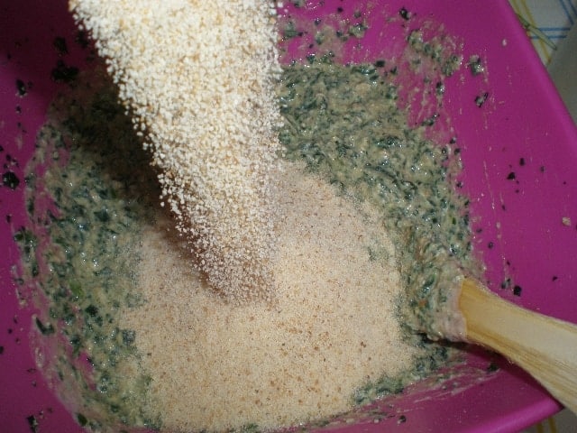 Masa para bolitas de pollo y espinacas