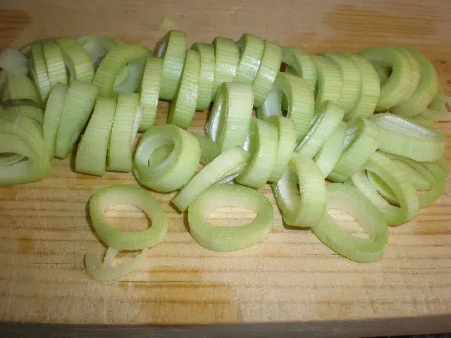 Puerro troceado