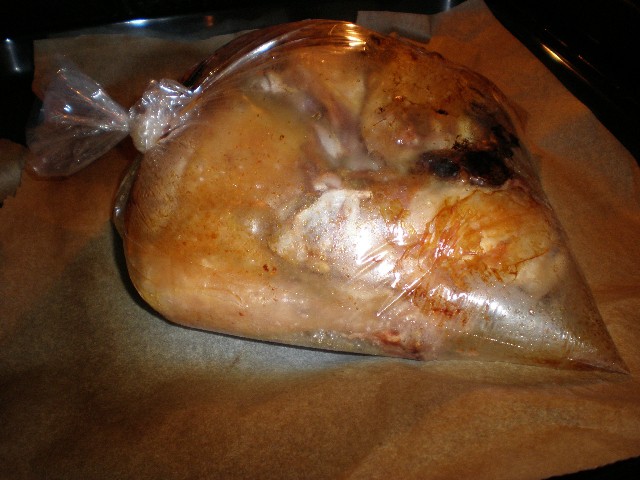 Pollo asado en bolsa