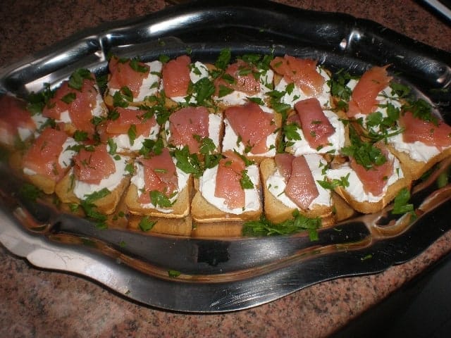 Canapés de salmón