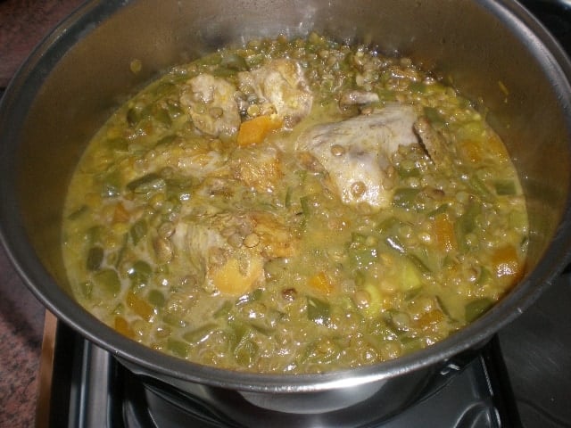 Lentejas con codornices 