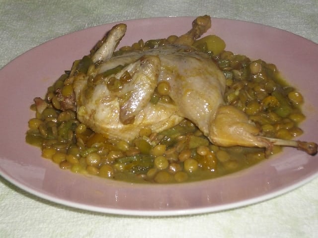 Lentejas con codornices