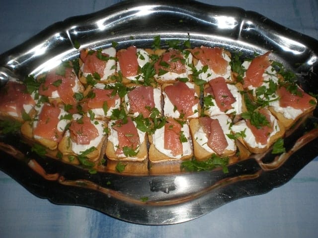 Canapés de salmón