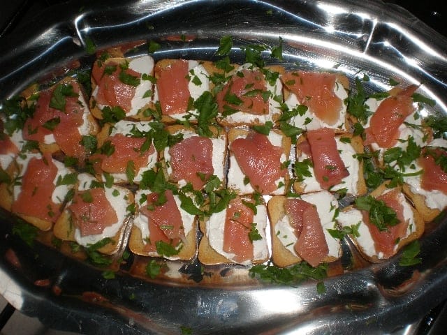 Canapés de salmón