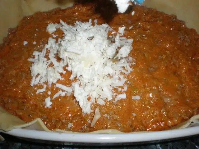 Echar queso a empanada boloñesa