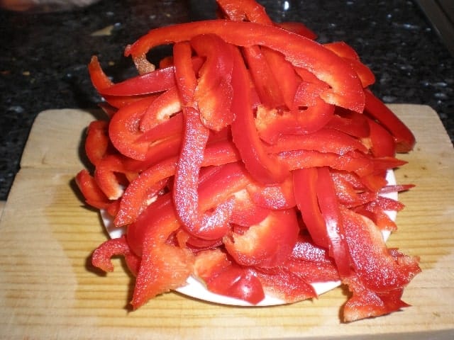 Tiras de pimientos
