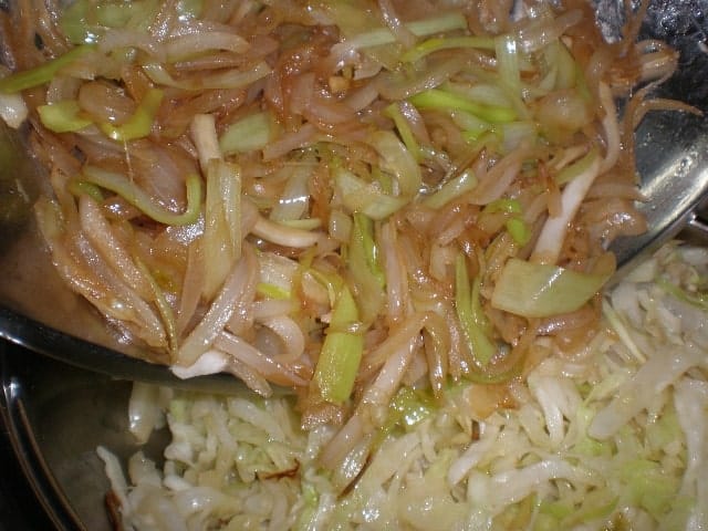 Cebolla y puerro pochados