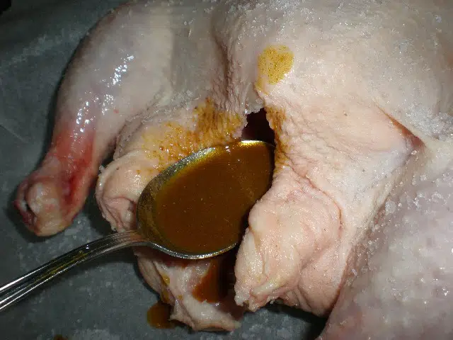 Preparando pollo al curry