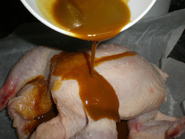 Preparando pollo al curry
