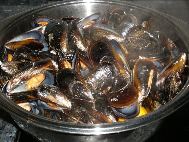 Mejillones al coñac