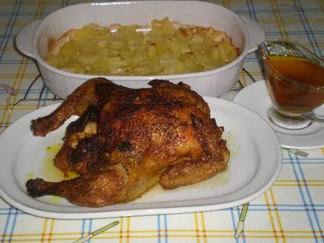 Pollo al curry asado