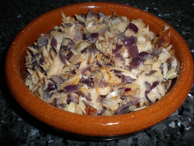 Corvina con poche de cebolla 