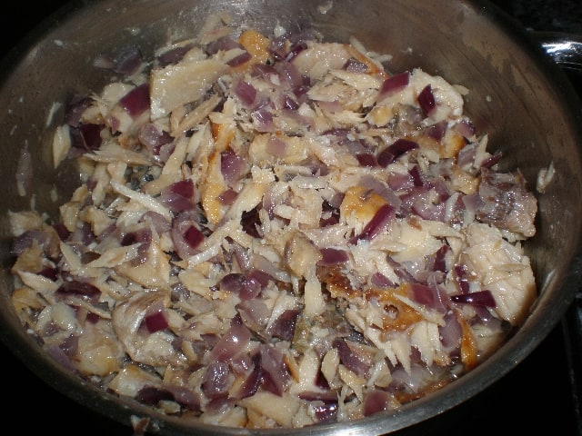 Corvina con poche de cebolla