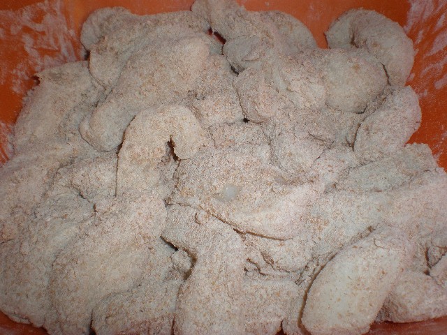 Tiras de potón con harina integral