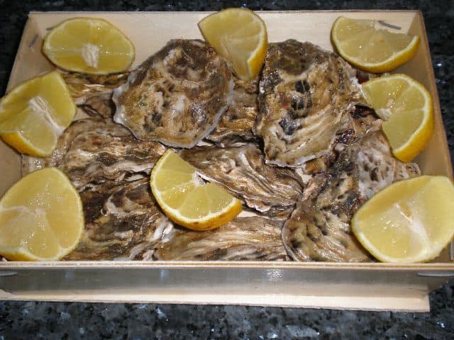 Ostras rizadas al natural