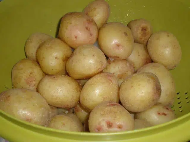 Escurrir las papas baby