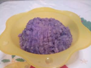 Puré de papas moradas