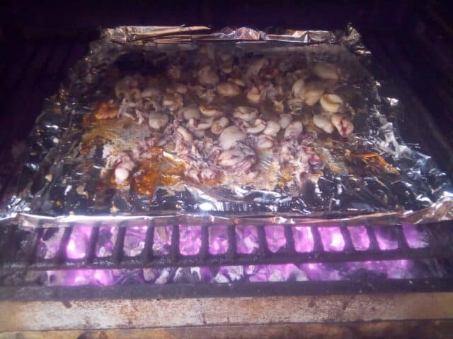 Chipirones en la barbacoa