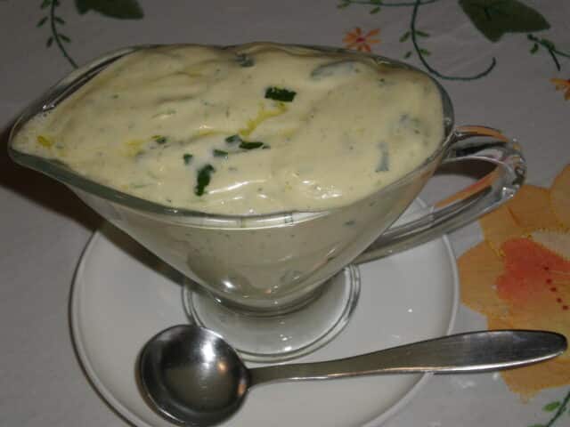 Mayonesa con espinacas 