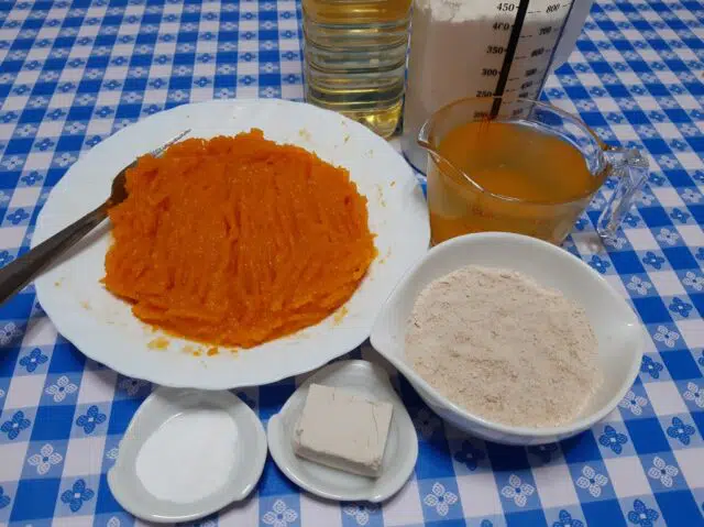 Ingredientes para los buñuelos de calabaza