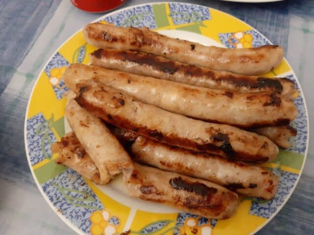 Salchichas blancas asadas Salchichas blancas asadas