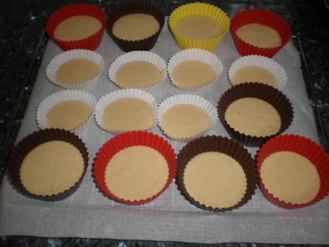 Masa en los moldes Masa en los moldes