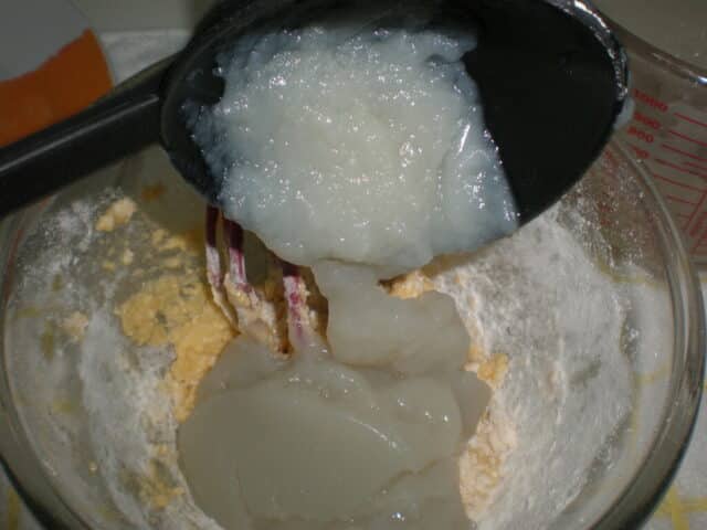 Echar el puré de batata