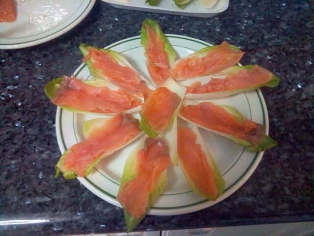 Endivias con salmón