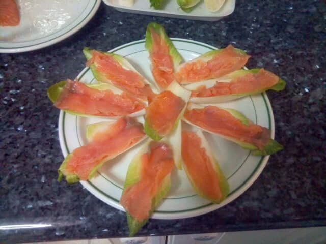 Endivias con salmón